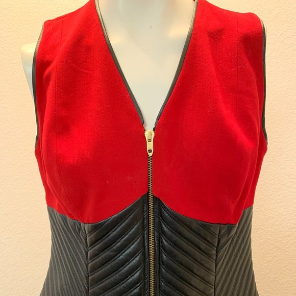 Alberto Makali Red and Black Quilted Vest - Picture 2 of 15
